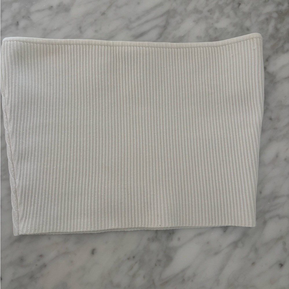 Aritzia White Ribbed Tube Top